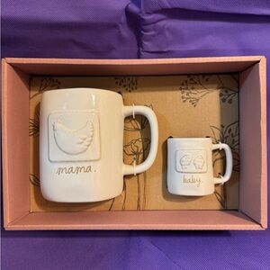 Rae Dunn Cream Ceramic Mug Set for Dining